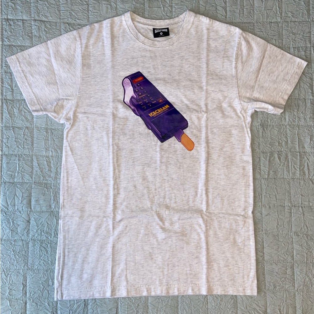 Icecream Cable Television SS Tee Heather Grey Sz. Medium **SLEEVE DEFECT**